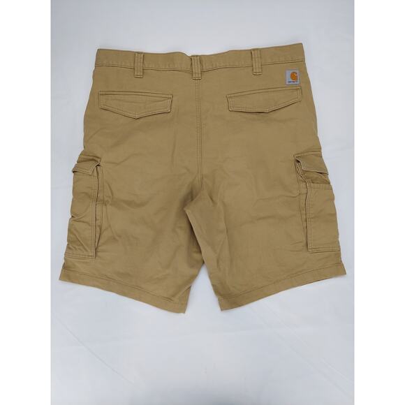 Carhartt Men's Rugged Flex Relaxed Fit Canvas Cargo Work Shorts Khaki Size 40 - Picture 2 of 9